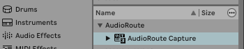 AudioRoute Capture appears in Ableton Live's plugin list